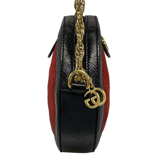 Auth GUCCI Ophidia 550618 Red Black Navy Suede Leather Shoulder Bag - Picture 3 of 16